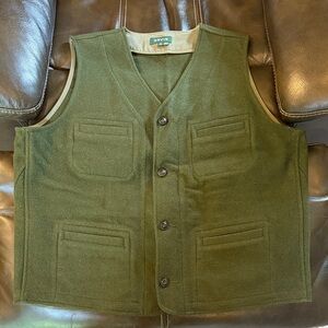 Orvis Olive Green Wool Vest